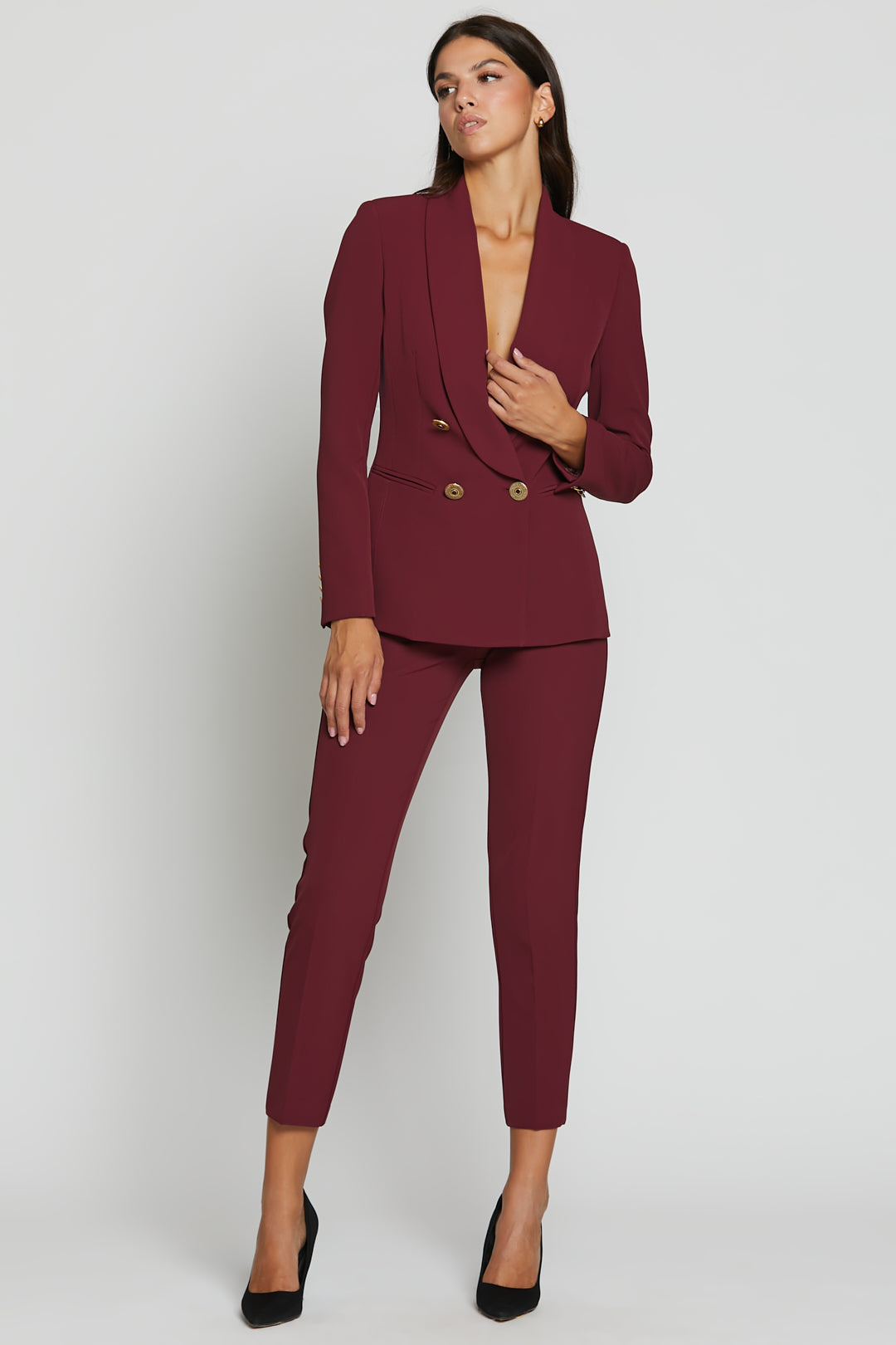 Slim Pants Crepe Bordeaux