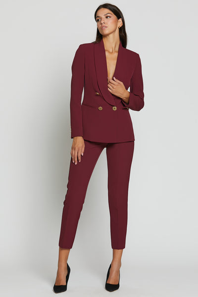 Slim Pants Crepe Bordeaux