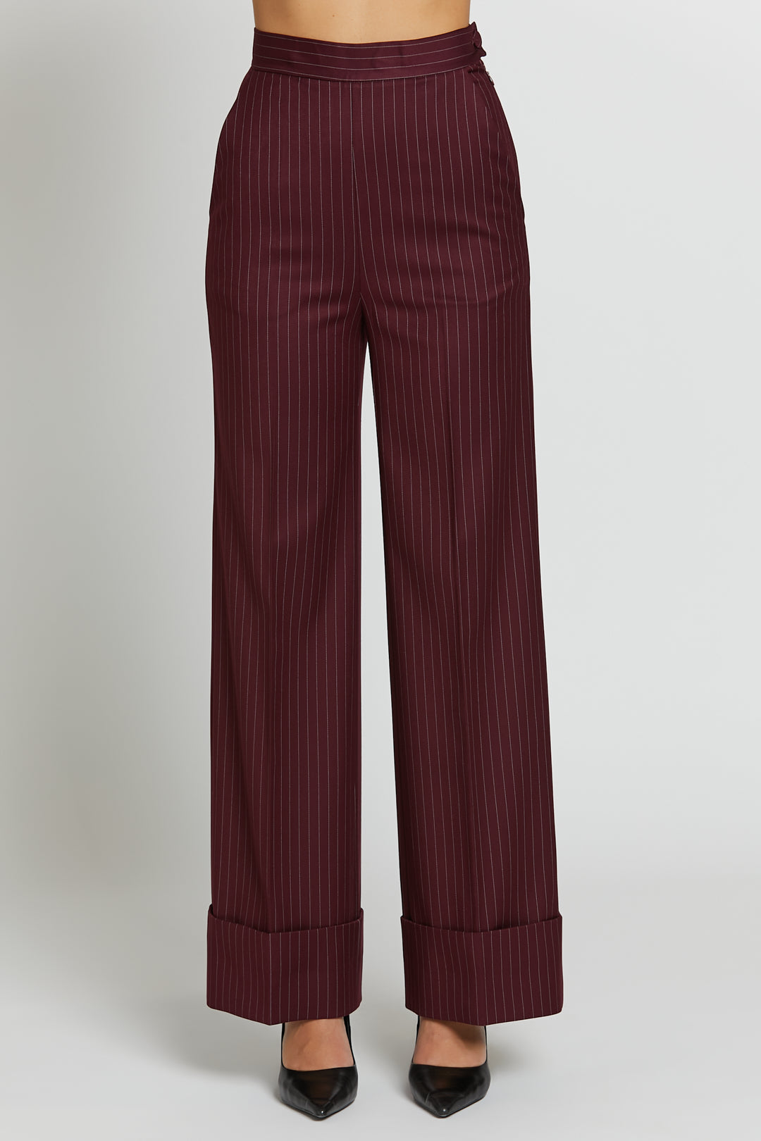 Fold Stripe Pants Bordeaux Macro