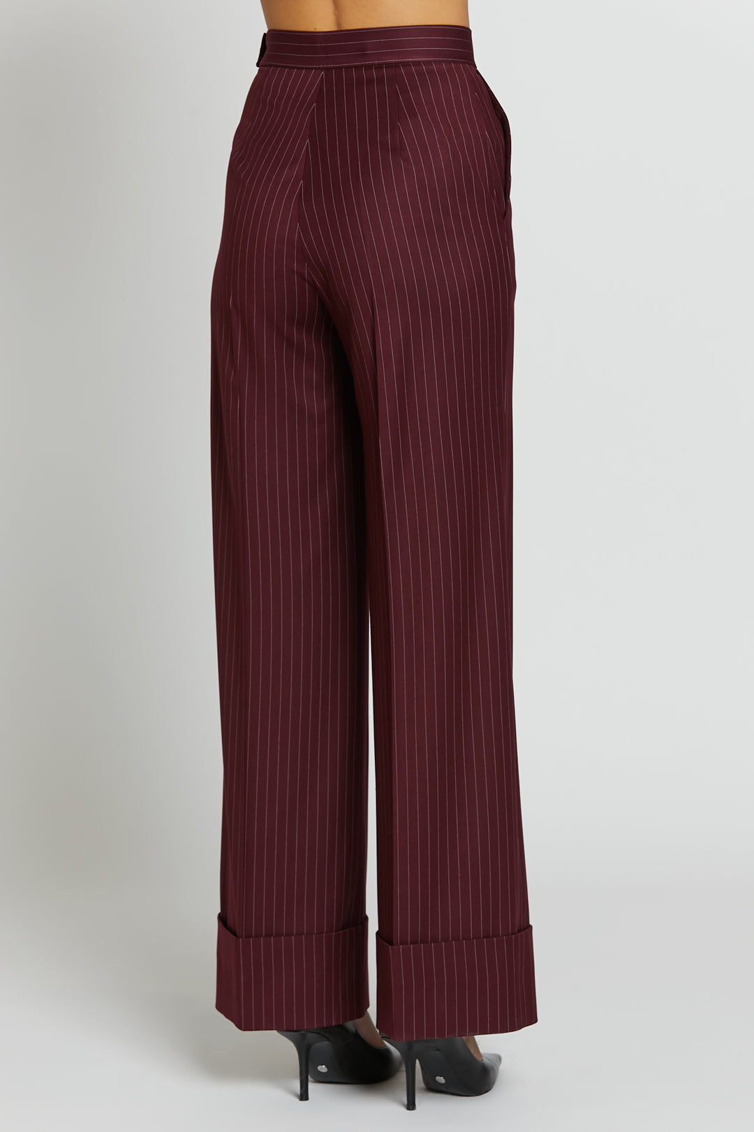 Fold Stripe Pants Bordeaux Macro