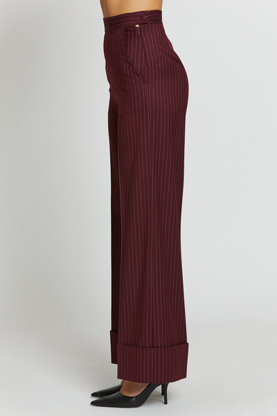 Fold Stripe Pants Bordeaux Macro