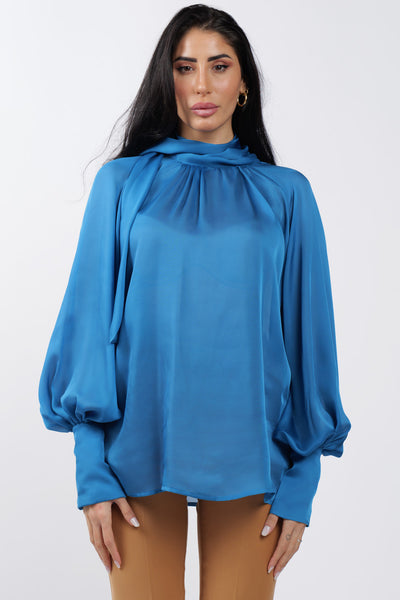 Camicia Satin Pavone