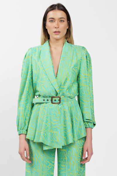 Kimono Verde Jacquard