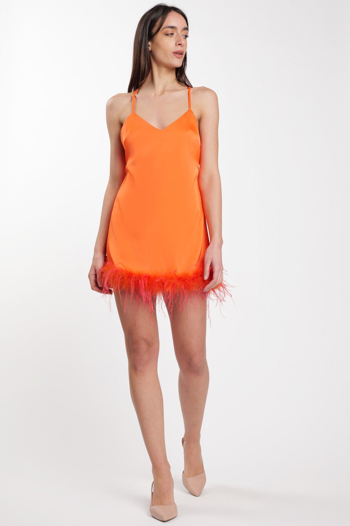 Plume Mini Dress Arancio