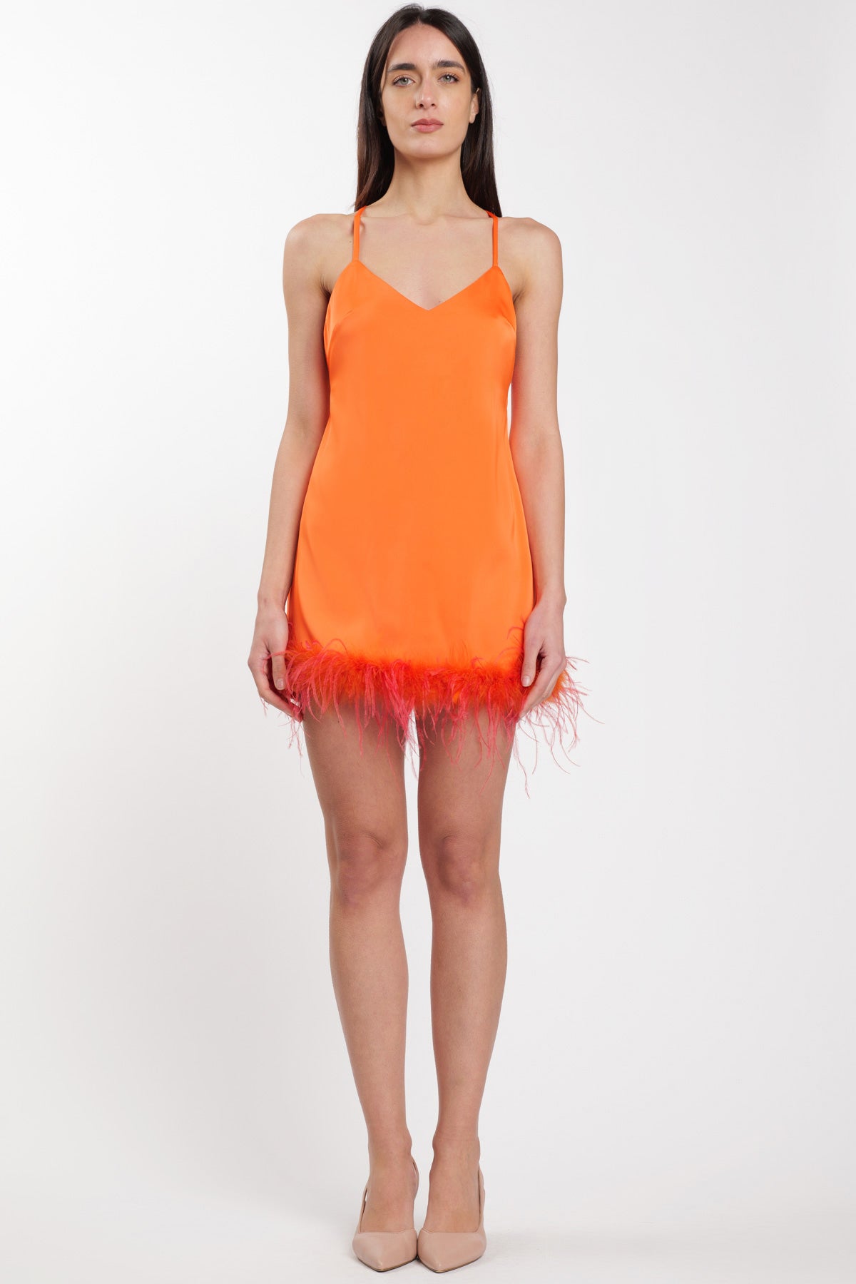 Plume Mini Dress Arancio